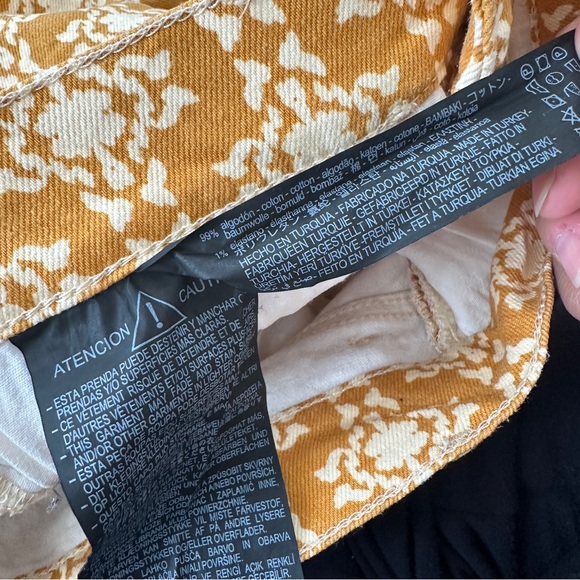 Zara Yellow Pattern Pants Trousers Fun Trendy size 2 - Picture 7 of 8